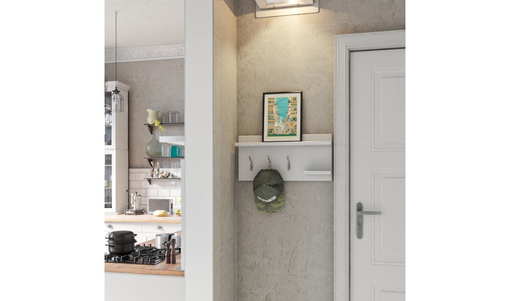 Raft de perete Tarcin - Alb 62 x 30 x 12 cm