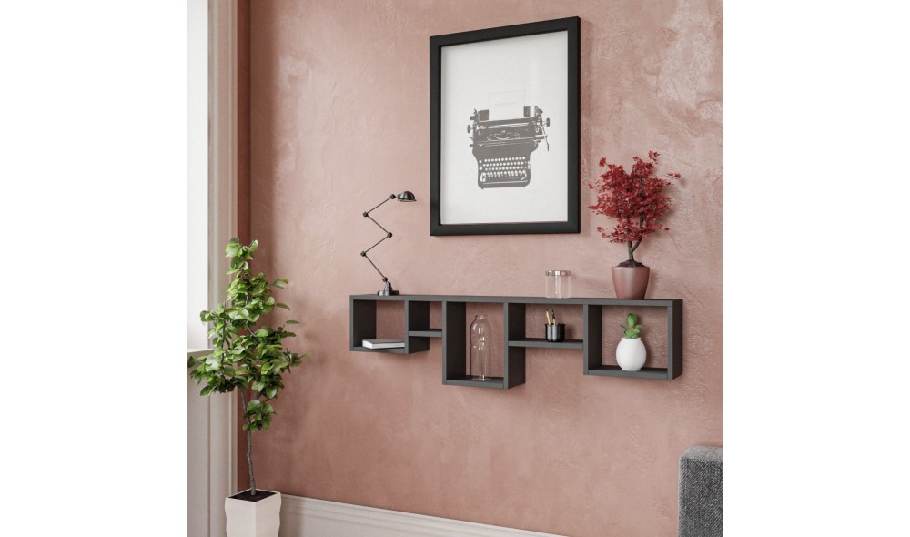 Raft de perete Amanos - Antracit 120 x 32 x 17 cm