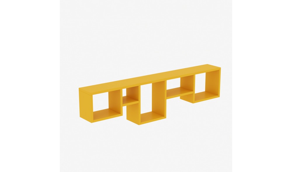 Raft de perete Amanos - Galben 120 x 32 x 17 cm