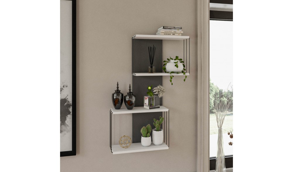 Raft de perete Destan - Alb 65 x 96 x 19 cm