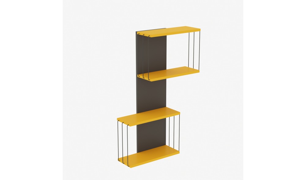 Raft de perete Destan - Galben 65 x 96 x 19 cm