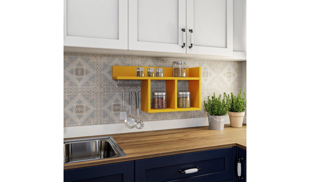 Raft de perete Pare - Galben 72 x 37 x 18 cm