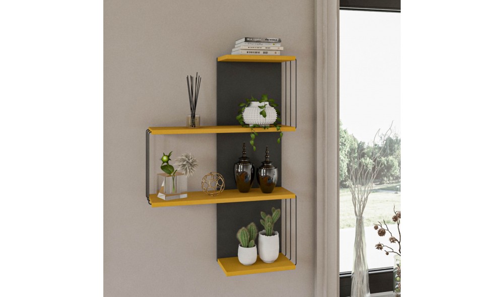 Raft de perete Cambel - Galben 64 x 96 x 19 cm