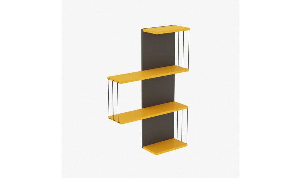 Raft de perete Cambel - Galben 64 x 96 x 19 cm