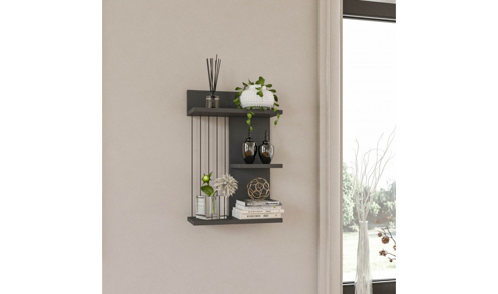 Raft de perete Kinik - Antracit 40 x 60 x 19 cm