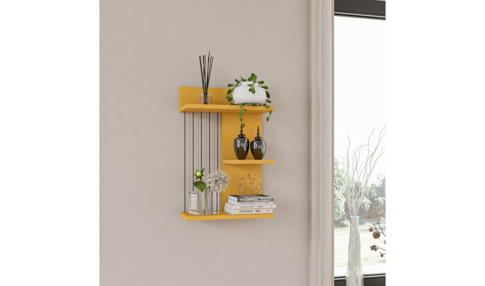 Raft de perete Kinik - Galben 40 x 60 x 19 cm