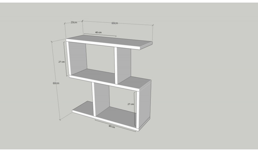 Tabel lateral Viata - Alb 60 x 60 x 20 cm