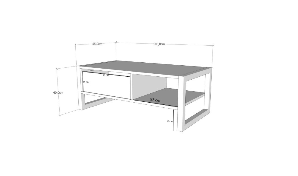 Masuta de cafea Haldizen 105 x 40 x 55 cm