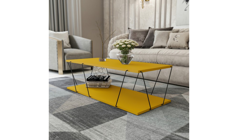 Masuţa de cafea Labranda - Galben 120 x 30 x 50 cm