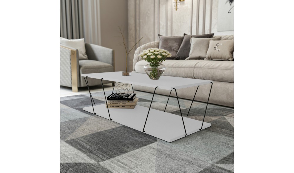 Masuţa de cafea Labranda - Alb 120 x 30 x 50 cm