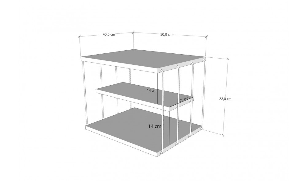 Tabel lateral Lifon - Pin Atlantic 50 x 40 x 34 cm