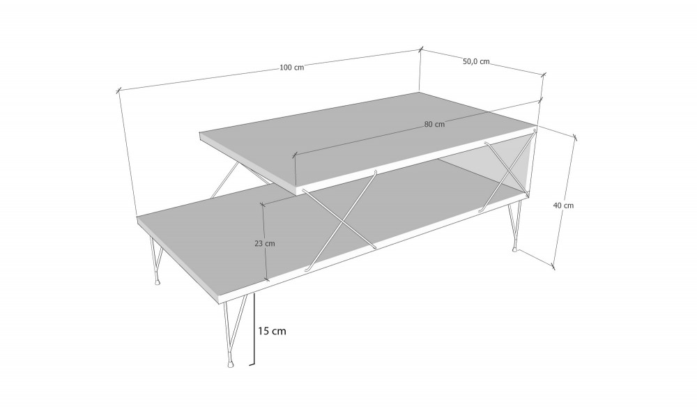 Masuta de cafea Loara - Antracit 100 x 40 x 50 cm