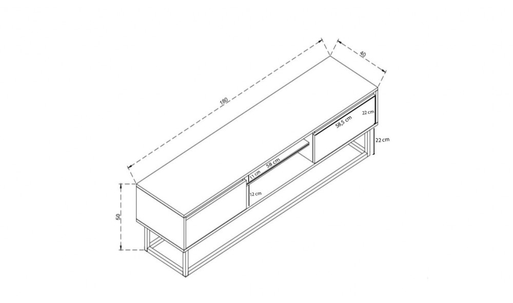 Suport TV Belinda 180 180 x 50 x 40 cm
