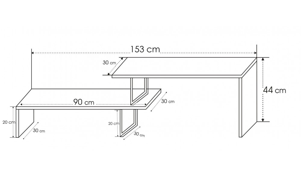 Suport TV Ovit - Pin 153 x 44 x 30 cm