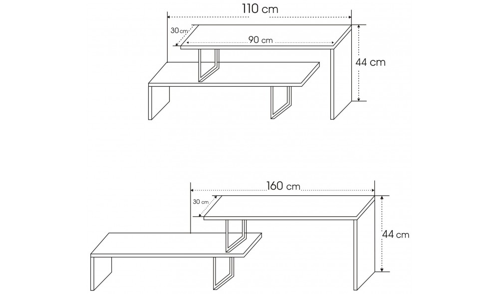 Suport TV Ovit - Antracit 120 x 45 x 30 cm