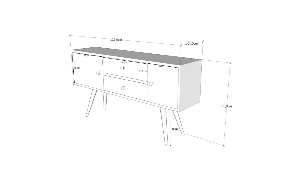 Suport TV Odense 122 x 65 x 35 cm