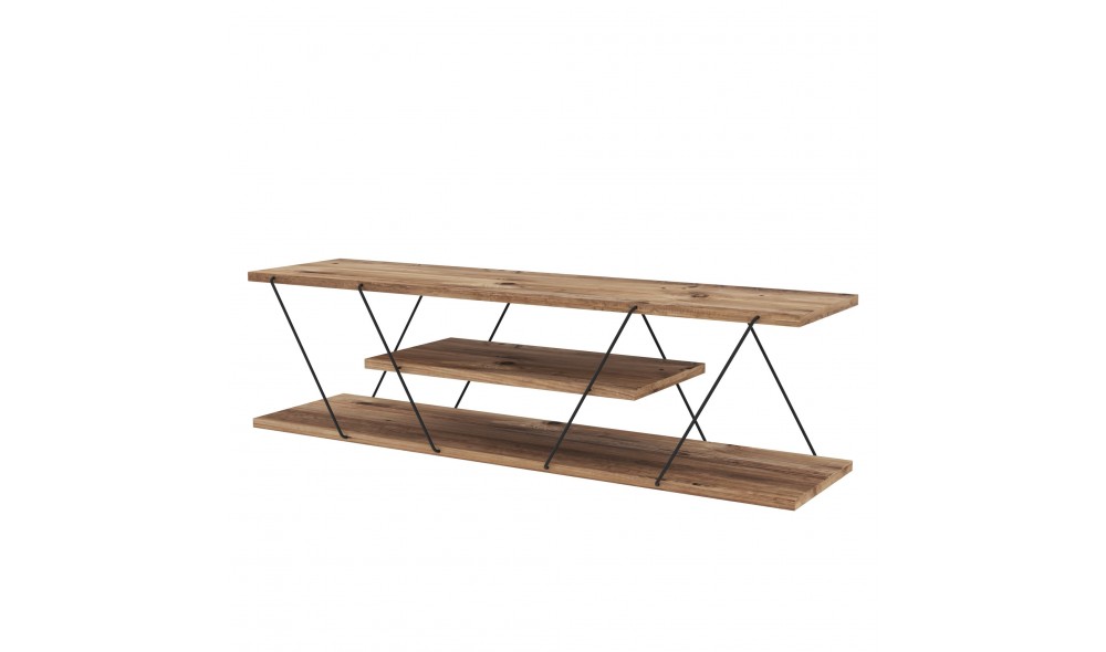 Suport TV Canaz - Negru, Nuc 120 x 33 x 30 cm