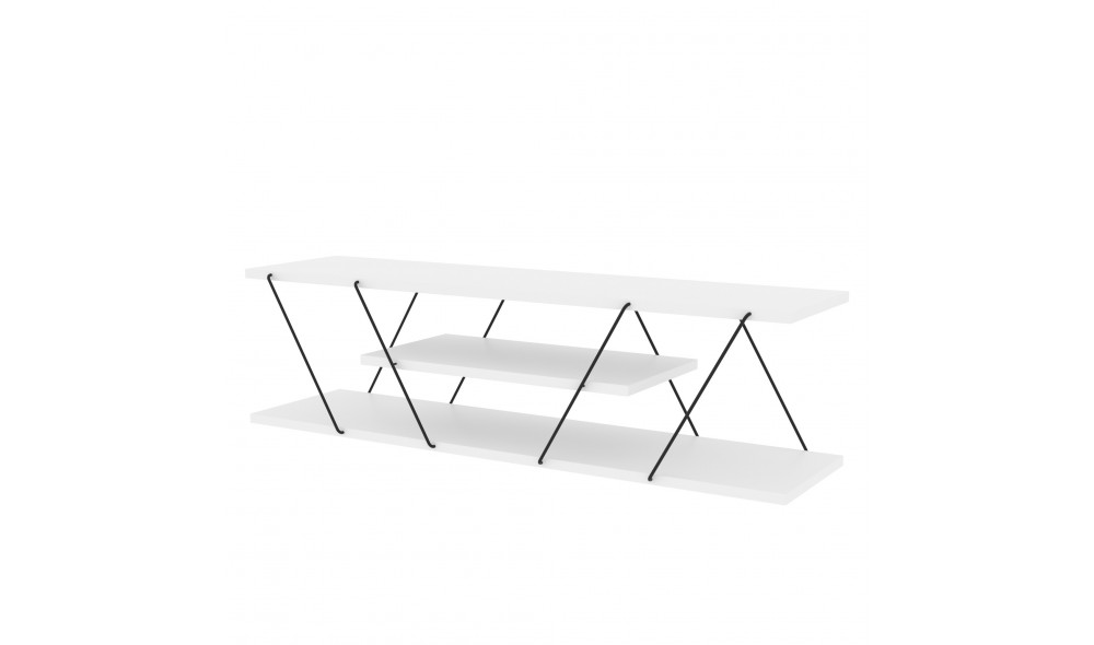 Suport TV Canaz - Alb, Negru 120 x 33 x 30 cm