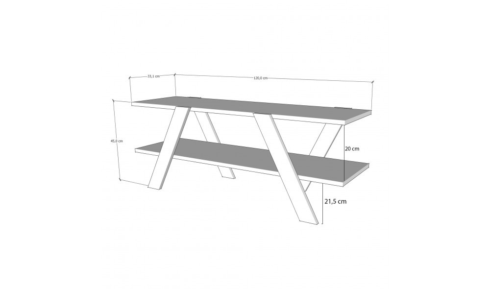 Suport TV Aprilie - Antracit 120 x 45 x 33 cm