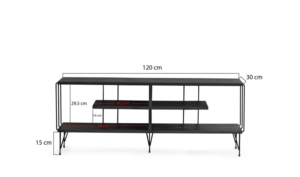 Suport TV Eze - Maro inchis 120 x 44 x 30 cm