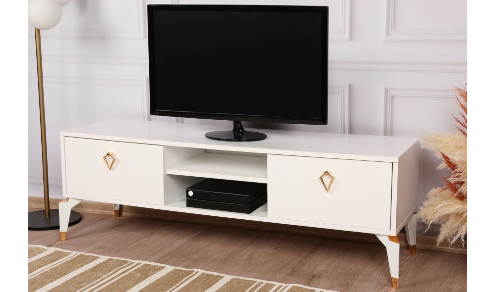 Suport TV Posh - Alb 143 x 47 x 40 cm