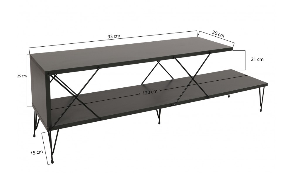 Suport TV Strada - Antracit 120 x 40 x 30 cm