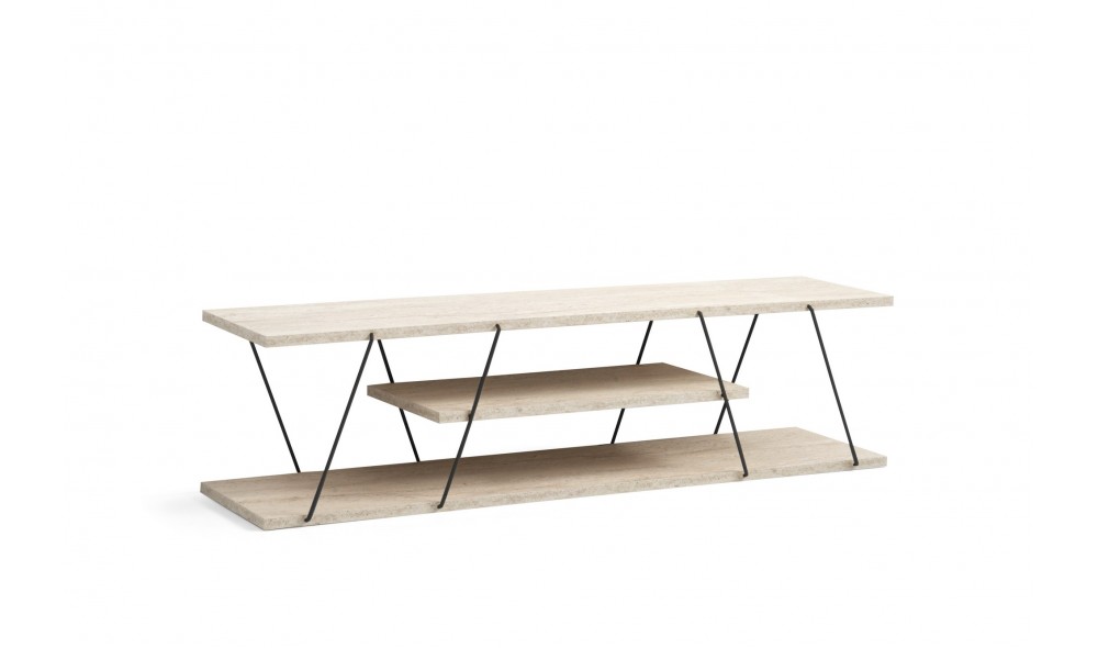 Suport TV, Canaz, Travertin Negru, 120 x 33 x 30 cm