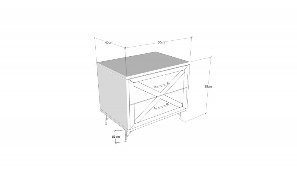 Noptiera Felicita 50 x 55 x 40 cm
