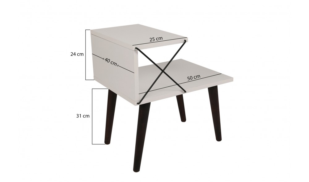 Noptiera Cruce - Alba 50 x 55 x 40 cm