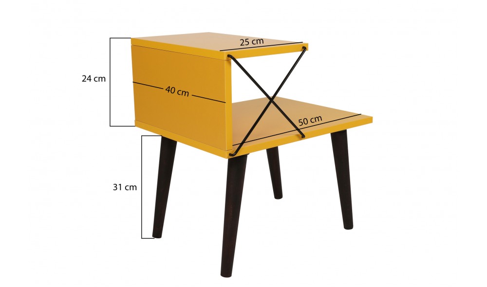 Noptiera Cruce - Galben 50 x 55 x 40 cm