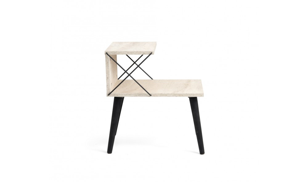 Noptiera, Cross, Travertin Negru, 50 x 55 x 40 cm
