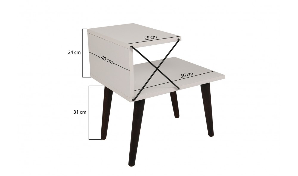 Noptiera, Cross, Travertin Negru, 50 x 55 x 40 cm