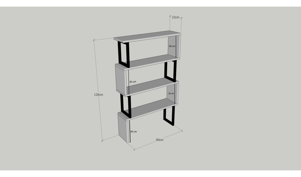 Raft de carti Ceylan - Nuc 80 x 128 x 22 cm