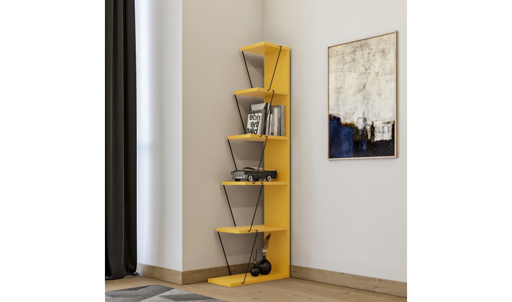 Raft de carti Tlos - Galben 50 x 150 x 22 cm