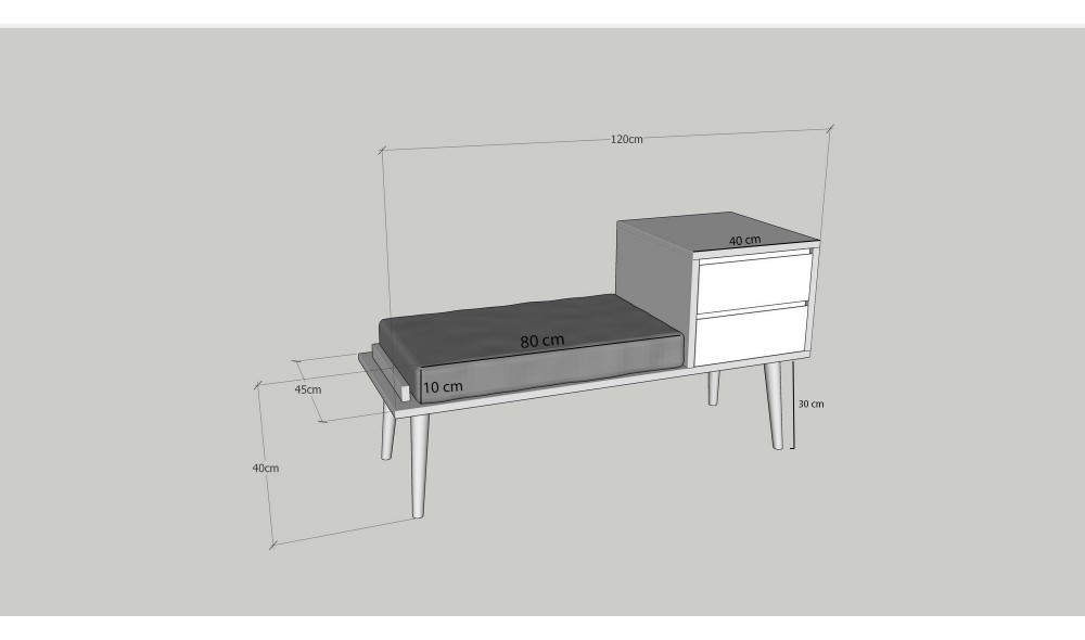 Sala Stand Fiume 120 x 40 x 45 cm