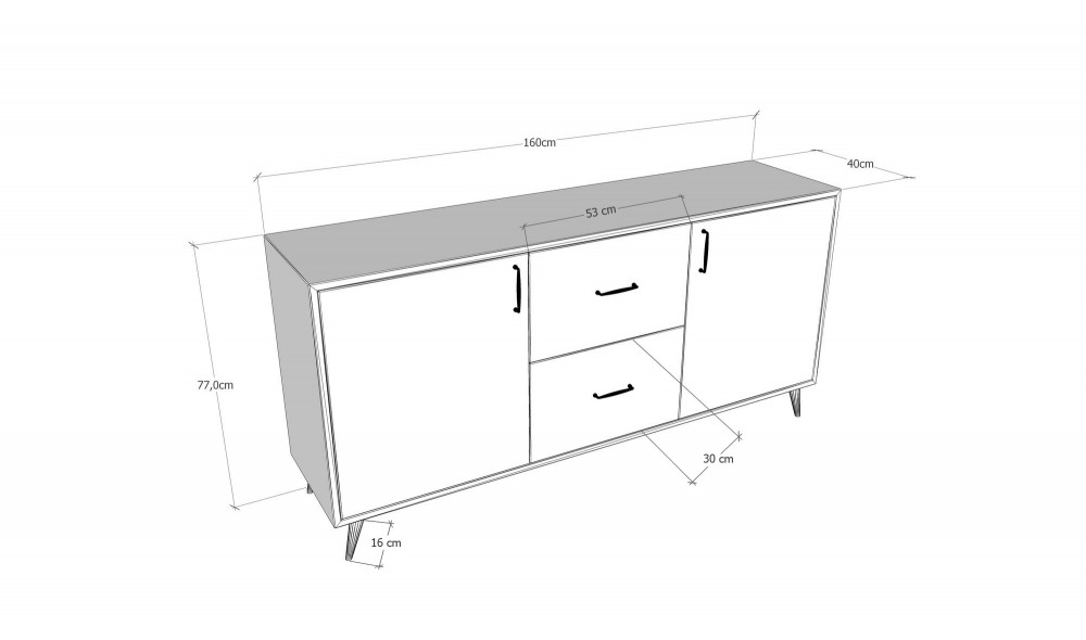 Consola Cordoba 160 x 77 x 40 cm