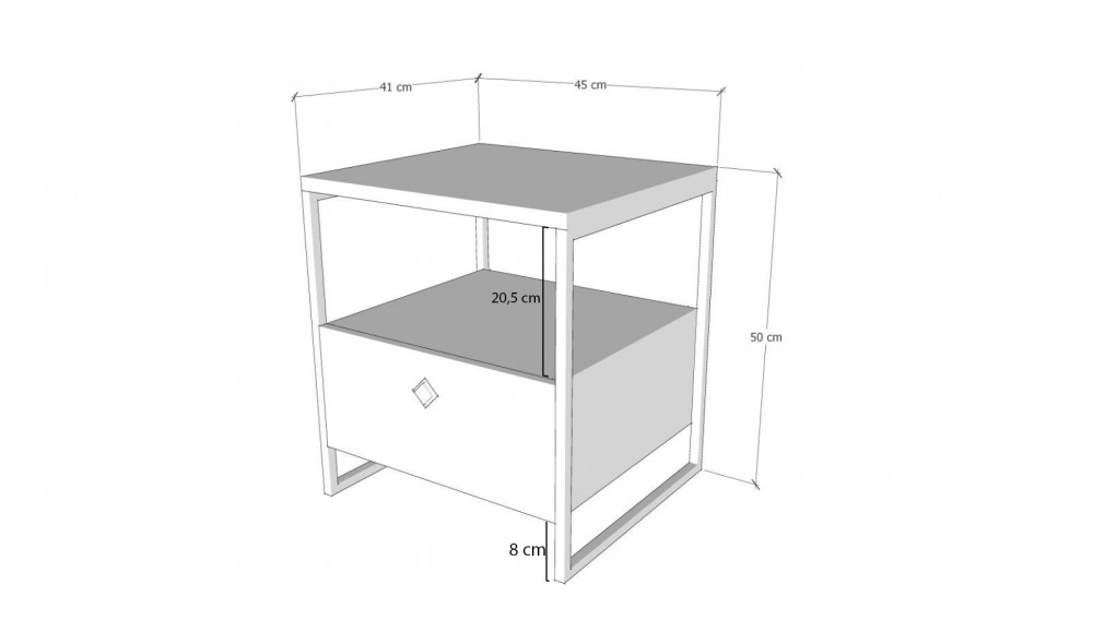 Noptiera Altunizade 45 x 50 x 41 cm
