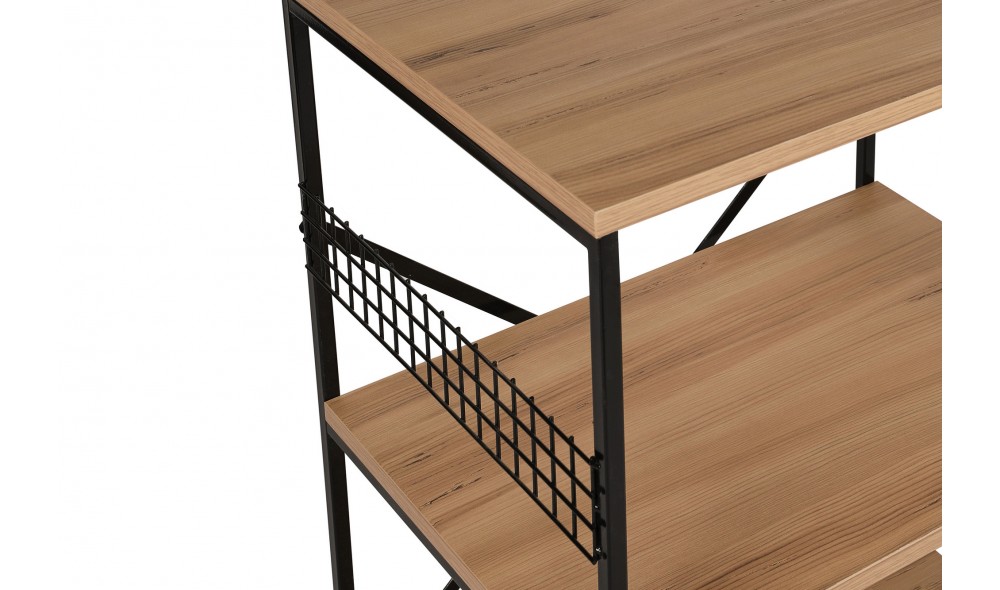 Comoda multifunctional Anemon - Negru, Pin 60 x 124 x 45 cm