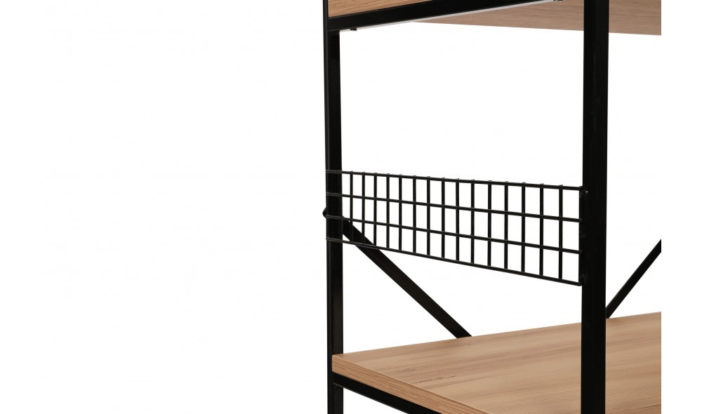 Comoda multifunctional Anemon - Negru, Pin 60 x 124 x 45 cm