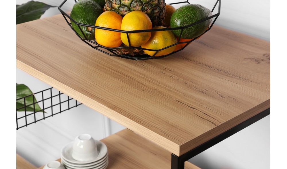 Comoda multifunctional Anemon - Negru, Pin 60 x 124 x 45 cm