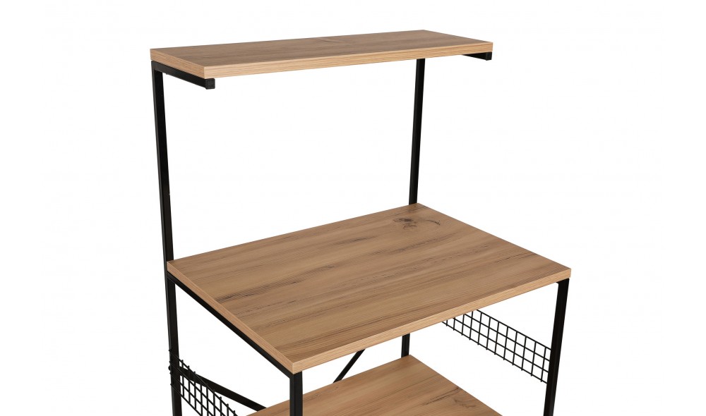 Comoda multifunctional Anemon - Negru, Pin 60 x 124 x 45 cm