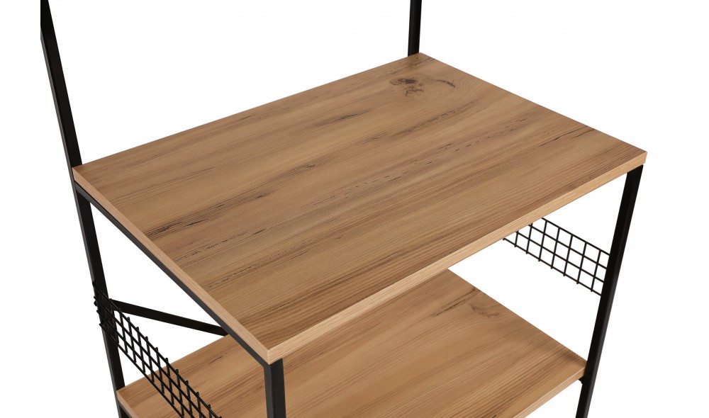 Comoda multifunctional Anemon - Negru, Pin 60 x 124 x 45 cm