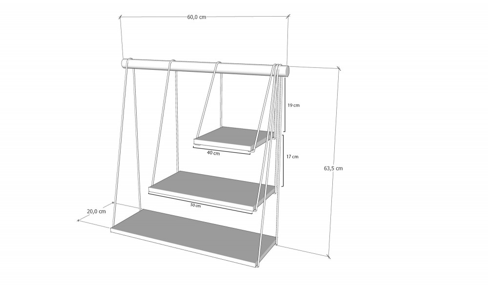 Raft de perete Zihon 60 x 63 x 20 cm