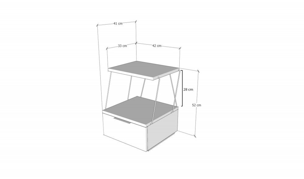 Noptiera Tekoba - Pin 42 x 52 x 41 cm