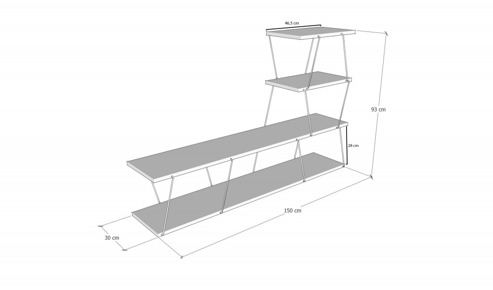 Suport TV Ilgaz - Antracit 150 x 93 x 30 cm