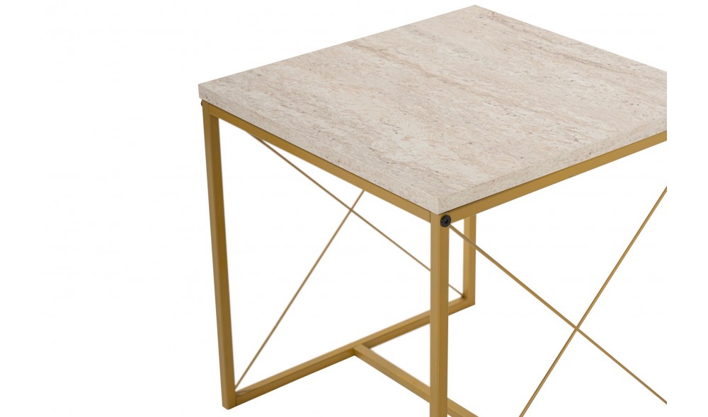 Set masuta de cafea, Defne, Travertin Aur, 100 x 52 x 50 cm