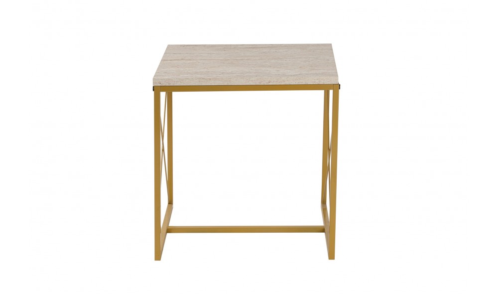 Set masuta de cafea, Defne, Travertin Aur, 100 x 52 x 50 cm