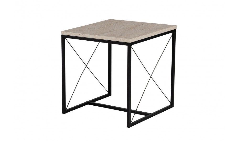 Set masuta de cafea, Defne, Travertin Negru, 100 x 52 x 50 cm