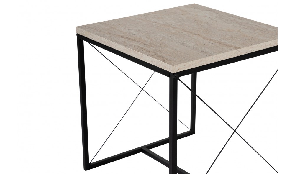 Set masuta de cafea, Defne, Travertin Negru, 100 x 52 x 50 cm