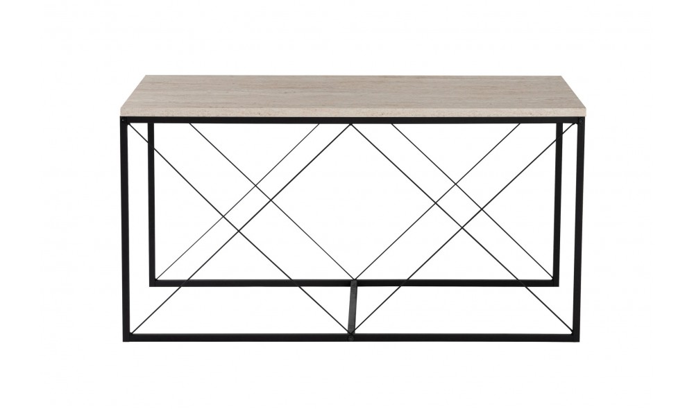 Set masuta de cafea, Defne, Travertin Negru, 100 x 52 x 50 cm